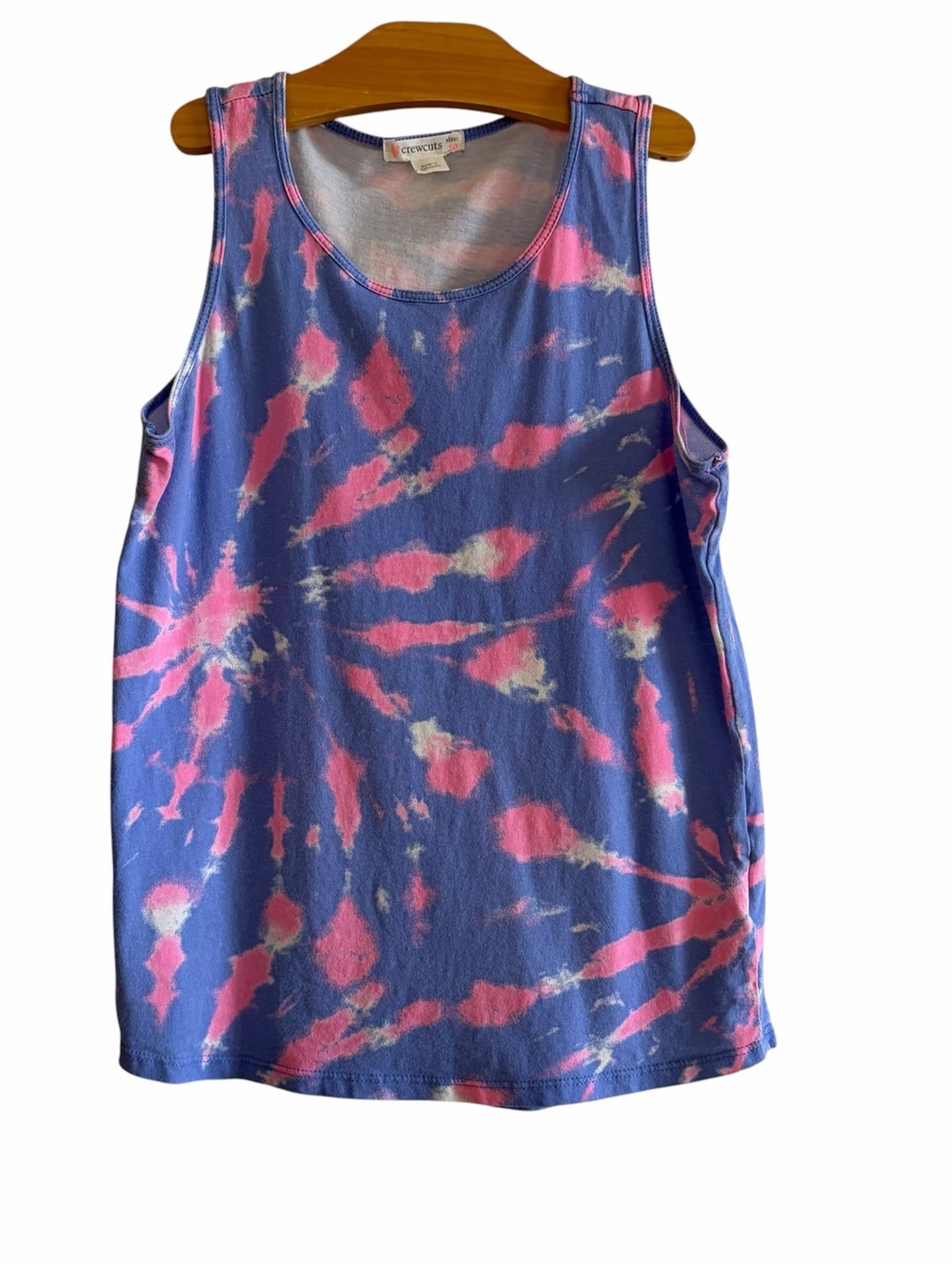 Crewcuts Purple Tie-Dye Scoop Neck Tank Top
